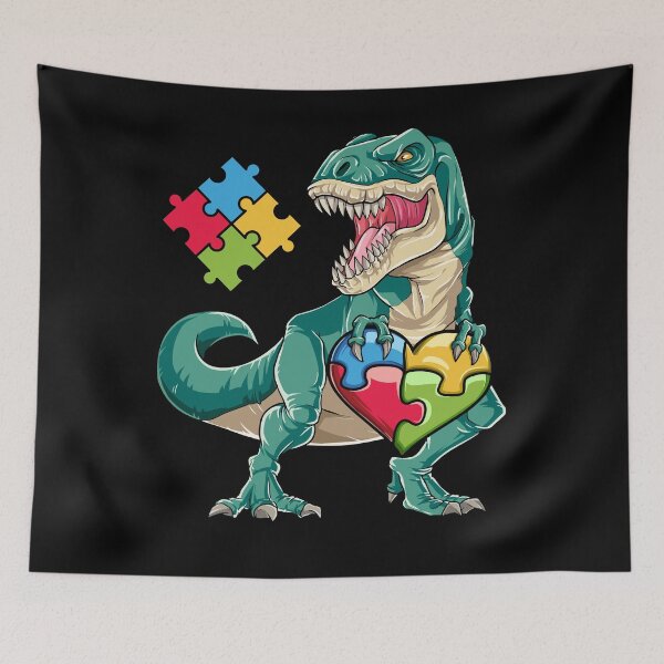 Item preview, Dinosaur Puzzle Piece T shirt Autism Awareness Boys Kids Men designed and sold by LiqueGifts.