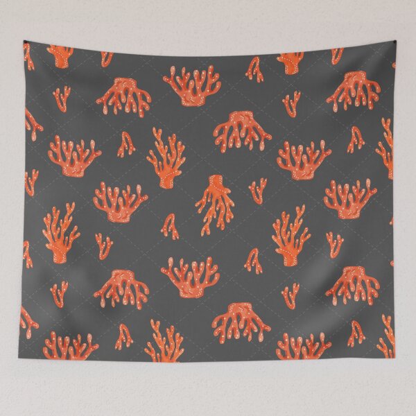Item preview, Under the Sea Corals - Dark Gray designed and sold by oppositedge.