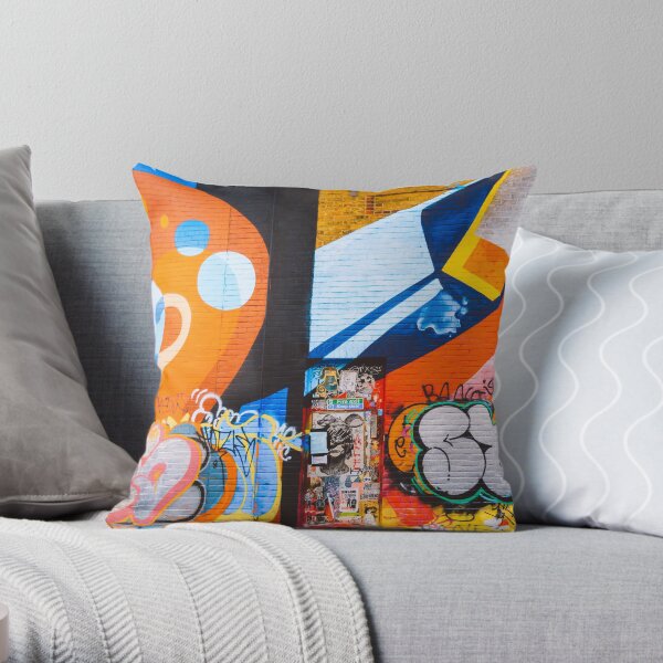 Abstract Wall Art Graffiti Throw Pillow