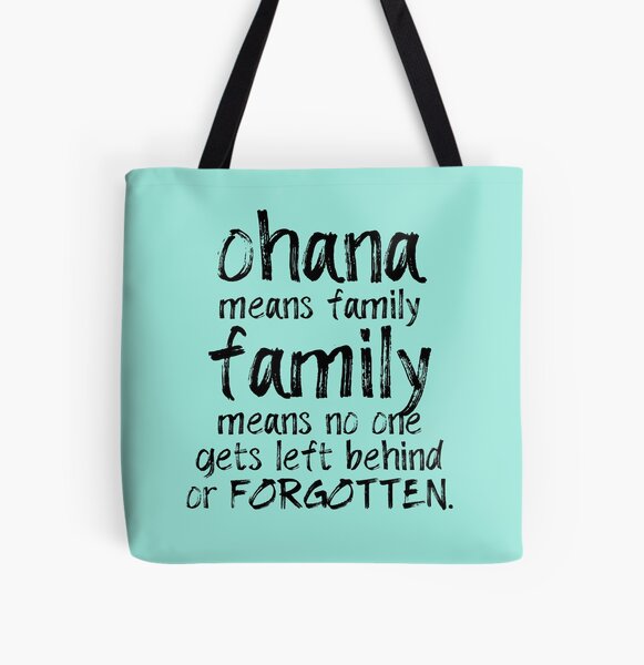 Vista previa del artículo con la obra «Ohana significa familia», diseñado y vendido por agrlandherfeels.