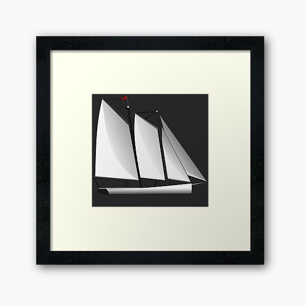 Sailboat - Gaff Rig Clipper Framed Art Print