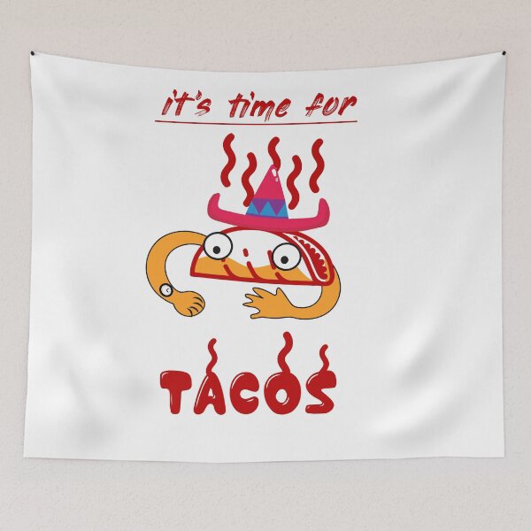 Item preview, Tcos T-Shirts | it's time for tacos funny illustration | tacos | it's a time to tacos | tacos lover t-shirt |Mexican food lover t-shirt  designed and sold by KARTICK DUTTA.