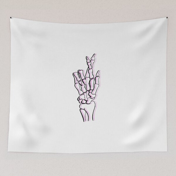 Item preview, Pink skeleton crossed fingers designed and sold by wildcardmarket.