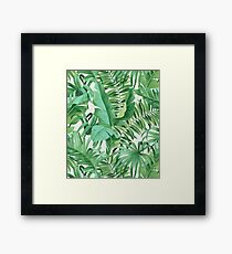 Green tropical leaves II Framed Print