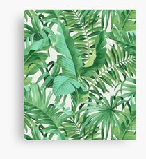 Green tropical leaves II Canvas Print