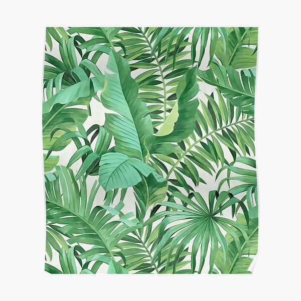 Green tropical leaves II Poster