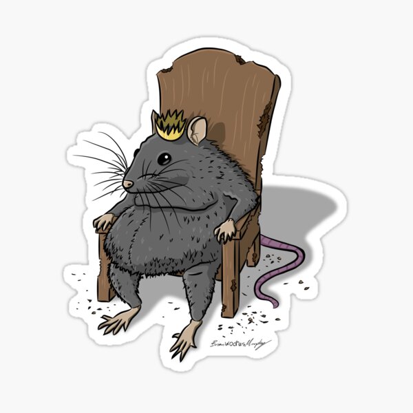 Rat King Wall Art Print // Cute Royal Lord of the Rats & Mice 