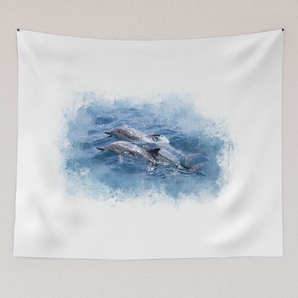 Item preview, Watercolor Dolphin Twins, Ocean Spirit Animal Dolphins designed and sold by artbykeli.