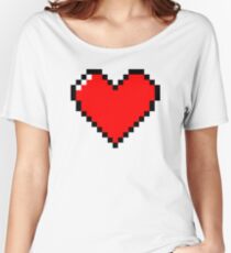 Red pixel heart Women's Relaxed Fit T-Shirt