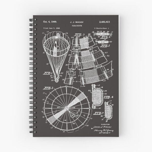 Artikelvorschau, Fallschirmsprung-Patentdruck 1949 entworfen und verkauft von MadebyDesign.