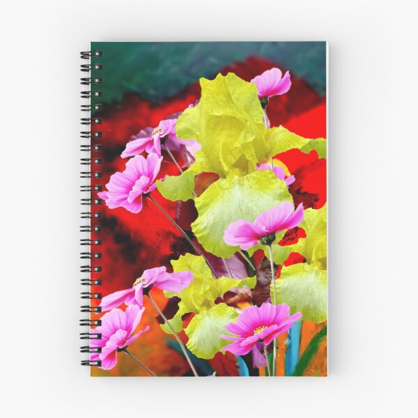 Item preview, IRIS AMARILLO ABSTRACTO Y FLORES ROSADAS designed and sold by sharlesart.
