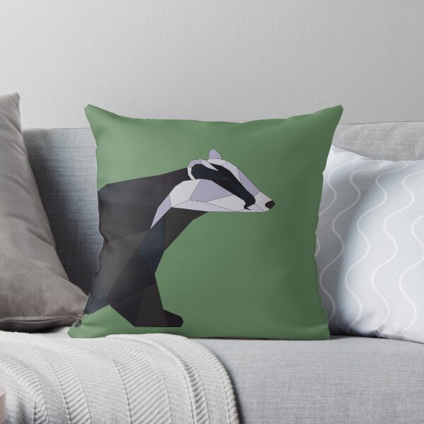 Geometric Badger Throw Pillow