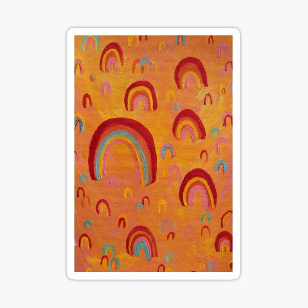 Scruffy rainbows Sticker