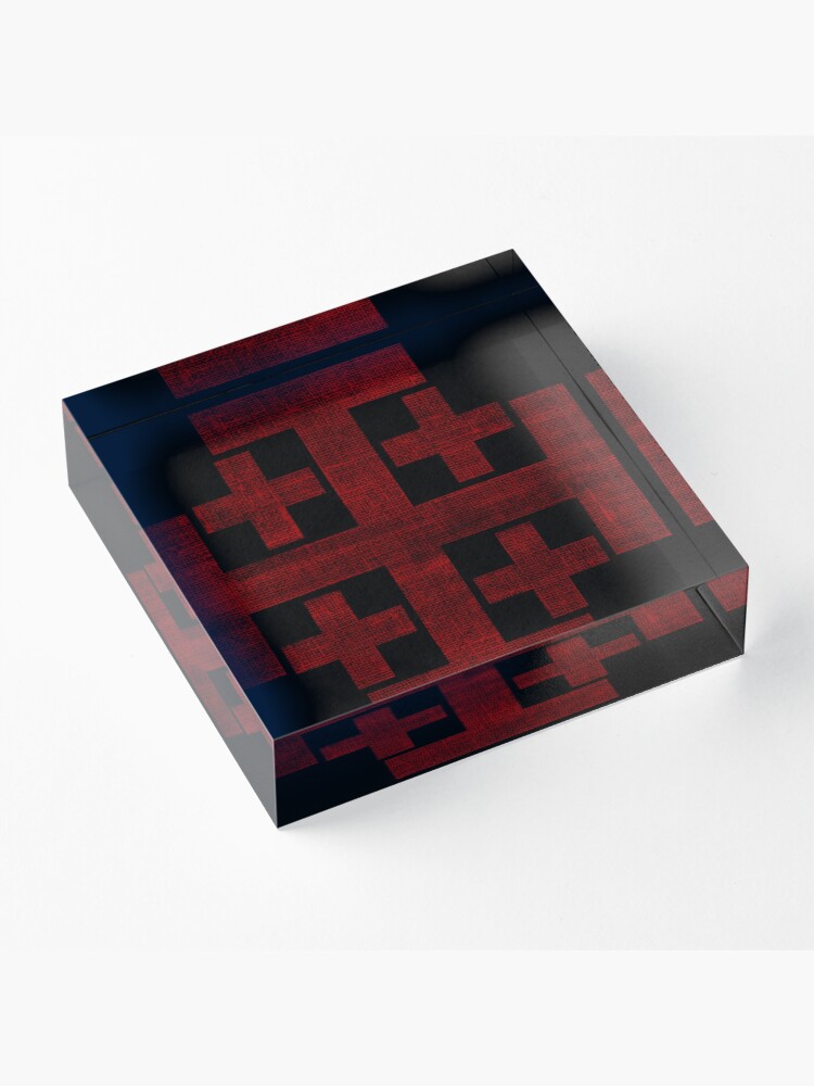 Alternate view of Kingdom of Jerusalem - Red on Black Acrylic Block