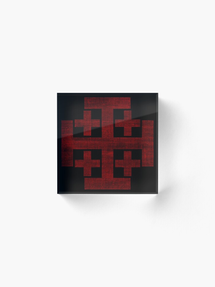 Alternate view of Kingdom of Jerusalem - Red on Black Acrylic Block