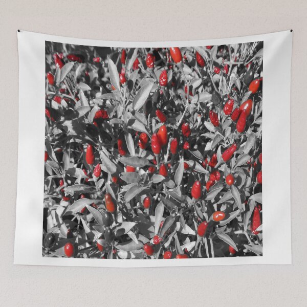 Item preview, Red chillies on black and white designed and sold by BigAndRed.
