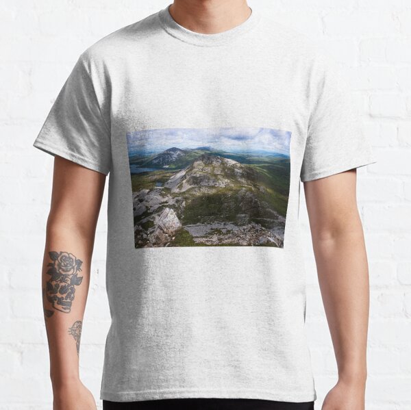 View from the summit of Mount Errigal in the range of Derryveagh Mountains in Glenveagh national park, Donegal, Ireland. Classic T-Shirt