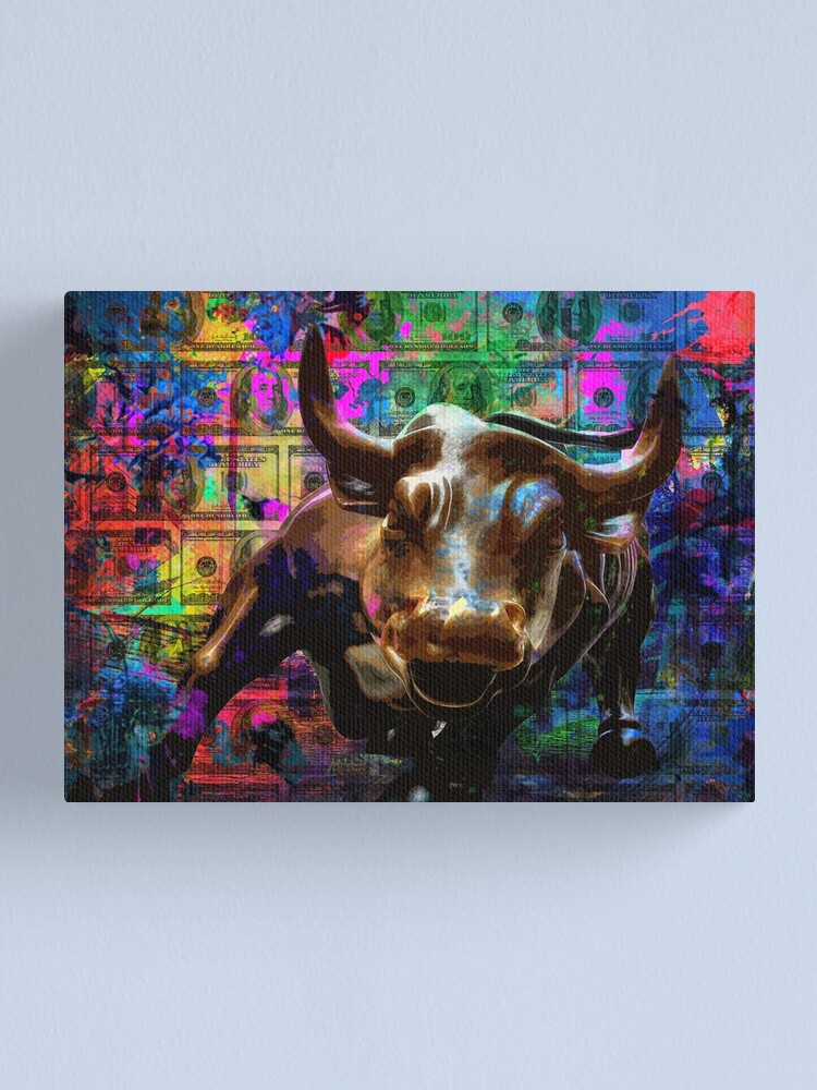 "Wall Street Charging Bull" Canvas Print for Sale by SuccessHunters