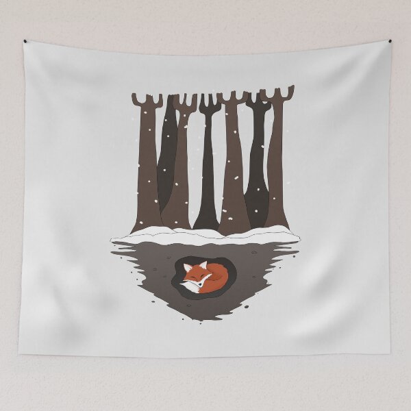 Item preview, Sleeping fox under snow designed and sold by WhiteRave.