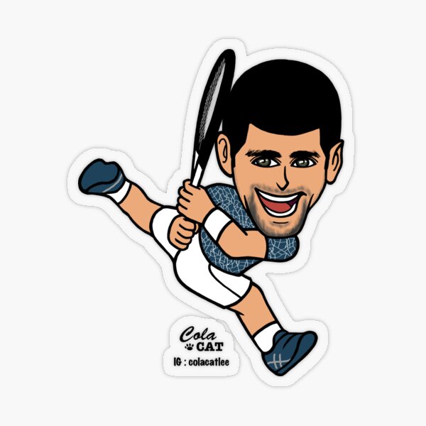 "Novak Djokovic" Sticker by Colacatlee | Redbubble