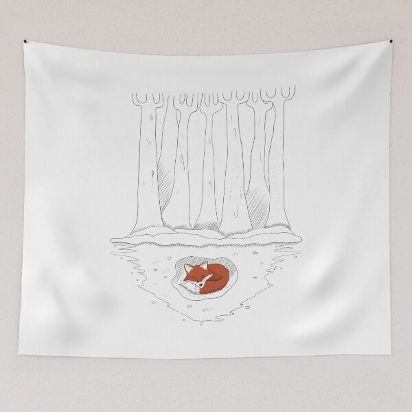 Item preview, Sleeping Fox in the winter forest designed and sold by WhiteRave.