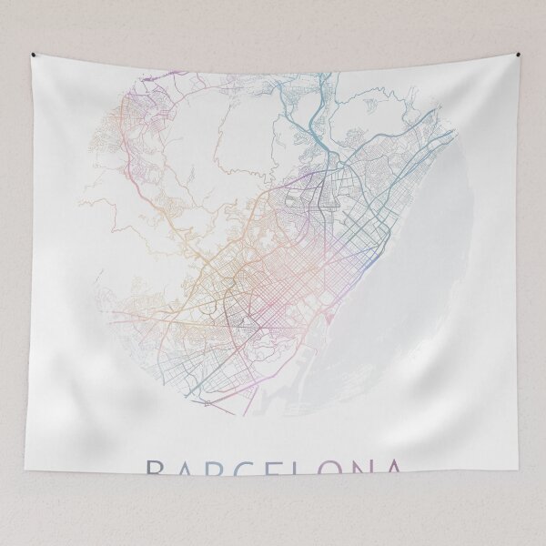 Item preview, Barcelona Map, Spain Europe Travel, Traveler Gift designed and sold by TheRedFinch.
