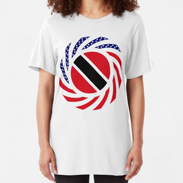 Trinidadian American Multinational Patriot Flag Series Slim Fit T-Shirt