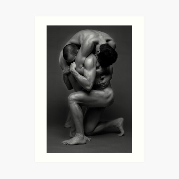 Two muscled men fine art Art Print