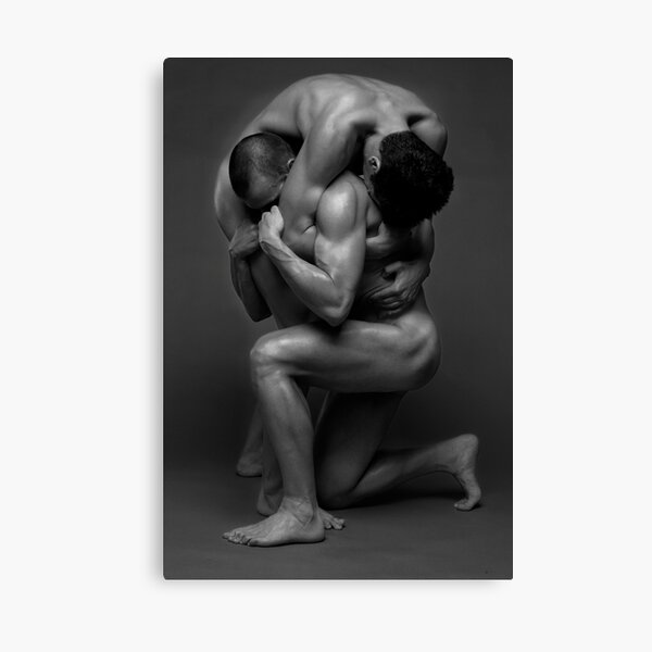 Two muscled men fine art Canvas Print