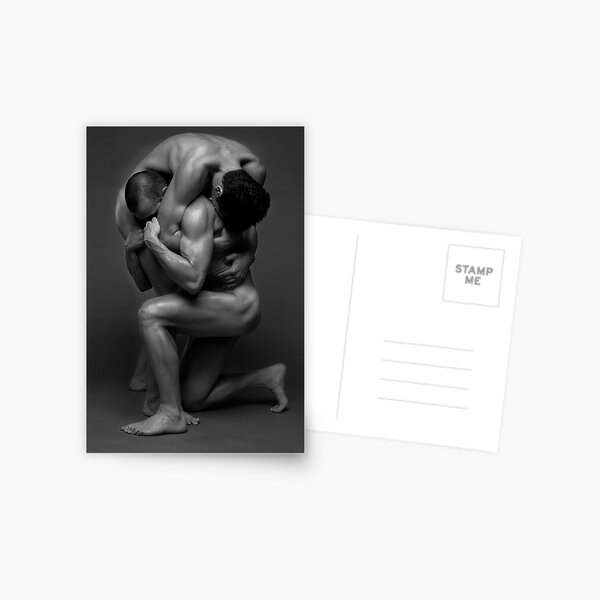 Two muscled men fine art Postcard