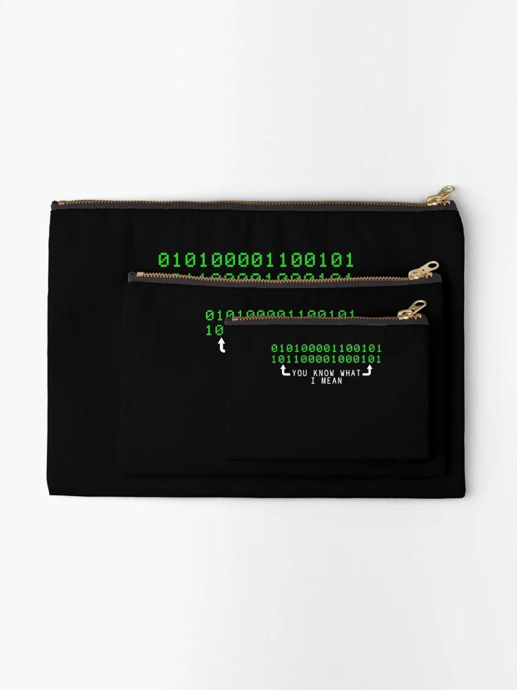 Thumbnail 2 of 4, Zipper Pouch, Geek binary code computer science designed and sold by 4tomic.