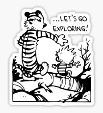 CALVIN and HOBBES | Let's Go Exploring Sticker
