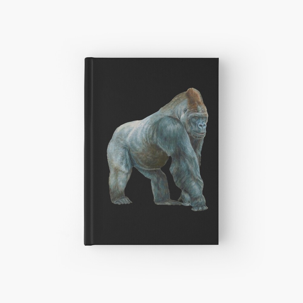 Gorilla Blackback Or Silverback On Black Hardcover Journal By Tomsredbubble Redbubble