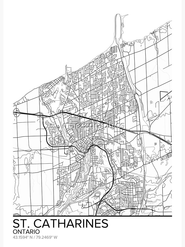 Map Of St Catharines Ontario St. Catharines Map Poster Print Wall Art, Ontario Gift Printable, Home And  Nursery, Modern Map Decor For Office, Map Art, Map Gifts" Art Board Print  By Marzzgraphics | Redbubble