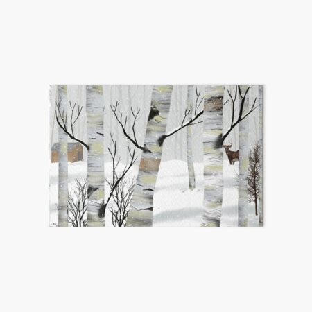 Snowy White Birch Art Board Print