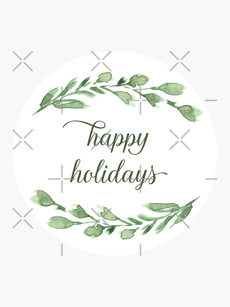 Happy holidays with watercolor greenery by blursbyai