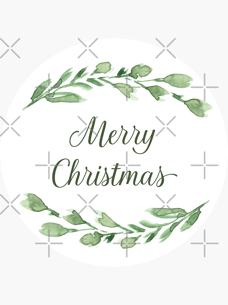 Merry Christmas with watercolor greenery by blursbyai