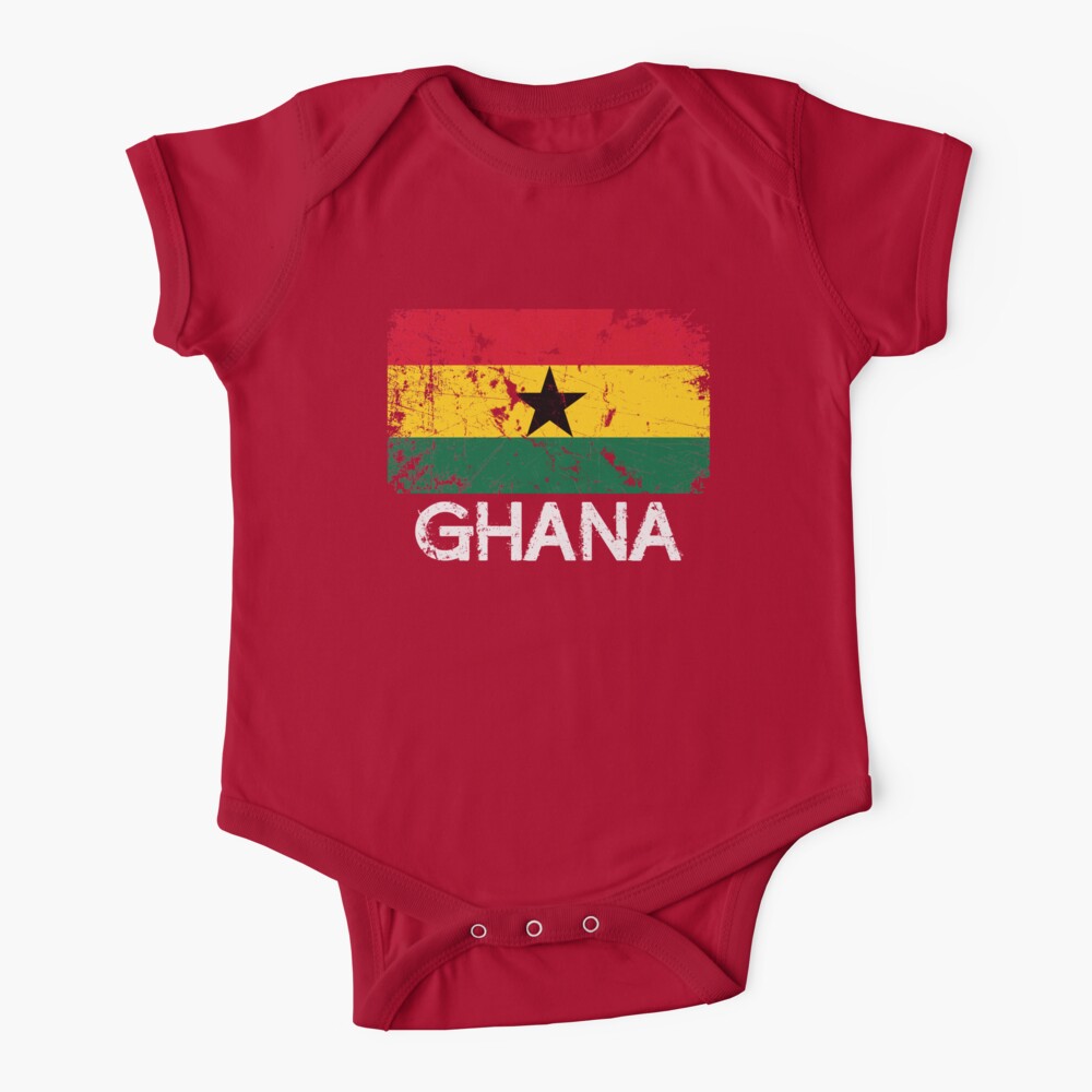 Ghana Soccer Jersey Ghanaian Football Shirt Flag Baby Bodysuit