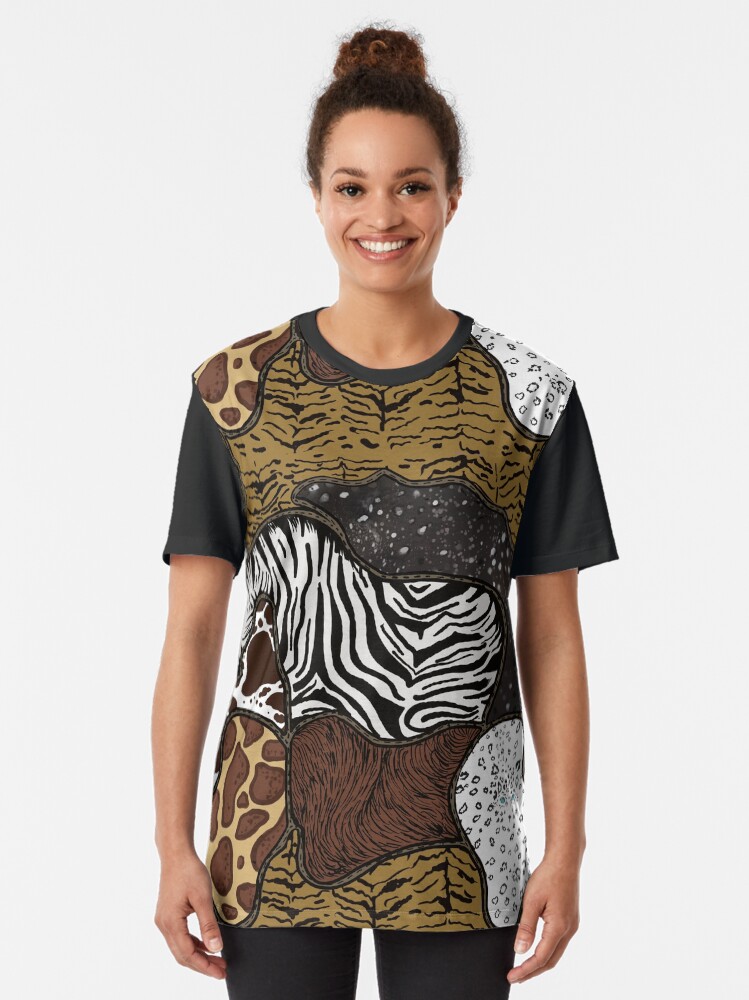 0400~animal printed details long sleeve t-shirt