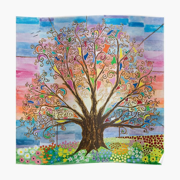 Tree of Life with Pastel Sky Poster