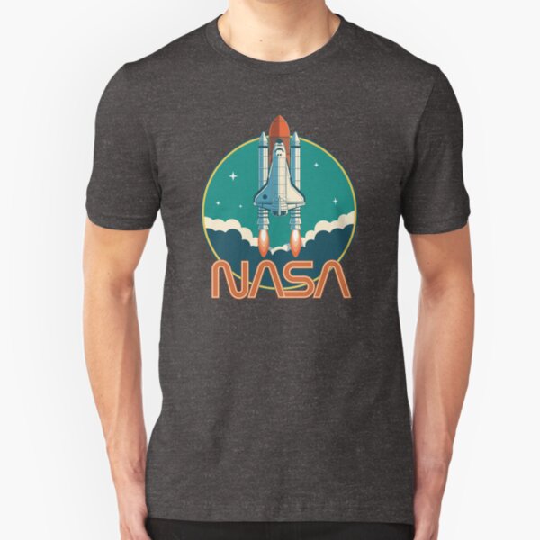 NASA Retro Space Shuttle Logo Slim Fit T-Shirt