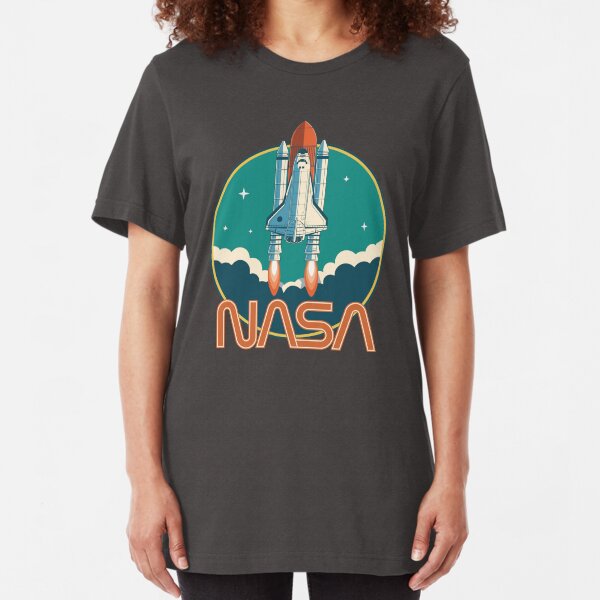 NASA Retro Space Shuttle Logo Slim Fit T-Shirt