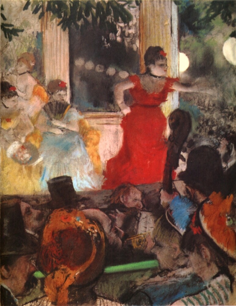 degas figures in a french cafe