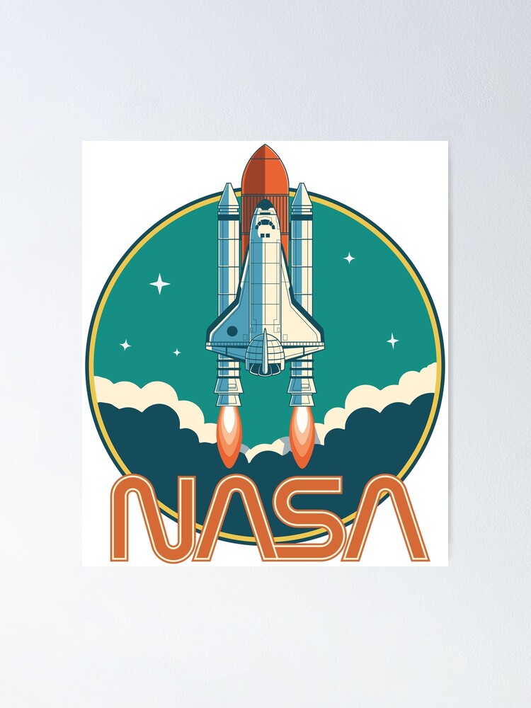 Nasa Vintage Retro Space Shuttle Logo Poster By Ericbracewell Redbubble