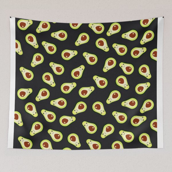 Item preview, avocado, kawaii avocado in black designed and sold by Collagedream.