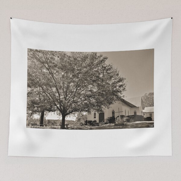 Item preview, St. John Lutheran Church And Cemetery Irmo South Carolina Black And White designed and sold by LisaWootenPhoto.
