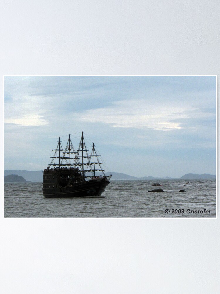 A0 Pirate Ship At Sea By Moonlight Wall Art Canvas Picture Print A1