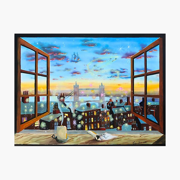 Second star to the right a Peter Pan inspired painting Photographic Print