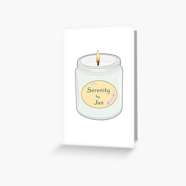Serenity By Jan Candle Logo The Office Tv Show Greeting Card By Tlaprise Redbubble