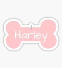 Harley - Dog Name Tag Pink Sticker